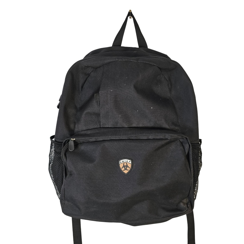 Ariat Black Canvas Backpack Rugged Equestrian Workwear Utility Bag